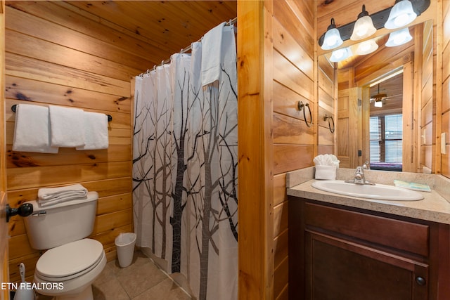 889 Great Smoky Way, Gatlinburg, TN 37738 - bathroom featuring wooden ceiling, wooden walls, and tile patterned floors