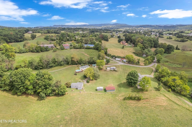 bird's eye view with a rural view