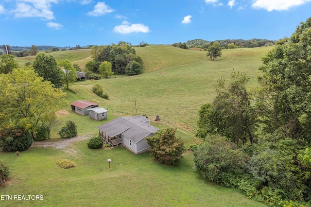 aerial view featuring a rural view