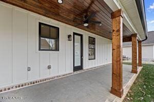 view of patio / terrace with ceiling fan