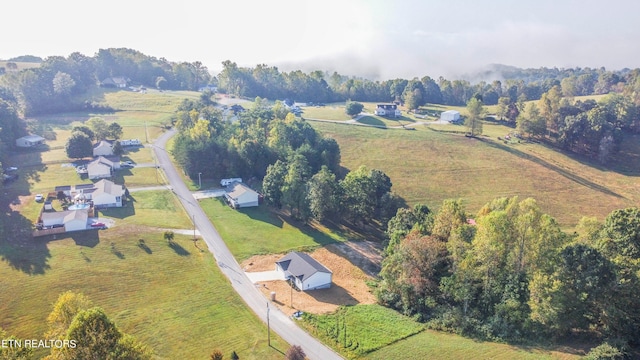 aerial view with a rural view