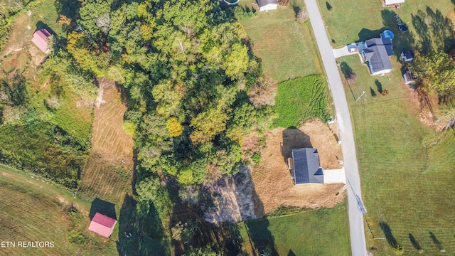 aerial view featuring a rural view