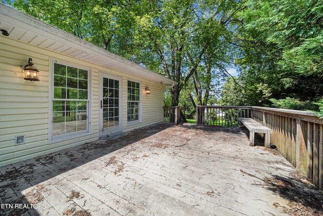 view of patio featuring a wooden deck