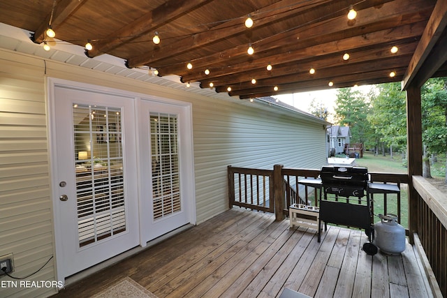 deck featuring french doors