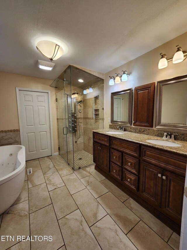 5725 Academy Dr, Morristown, TN 37814 - bathroom with vanity and separate shower and tub