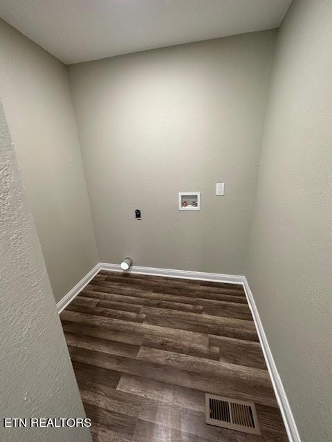 617 Ardmore Cir, Maryville, TN 37804 - laundry room with washer hookup, wood finished floors, electric dryer hookup, laundry area, and visible vents