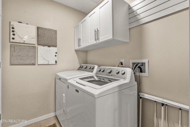 laundry area featuring cabinets and washer and dryer