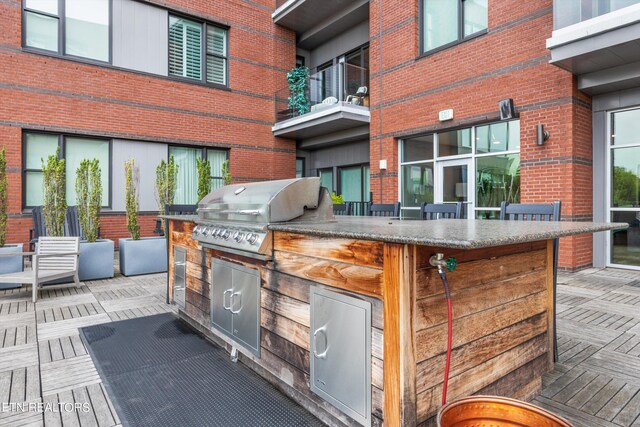 view of patio with area for grilling