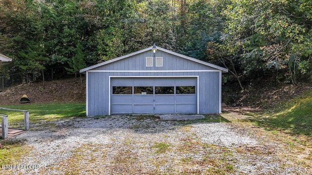 view of garage