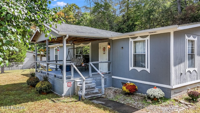 view of front of home with a front yard