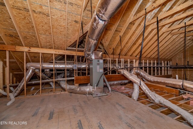 view of unfinished attic