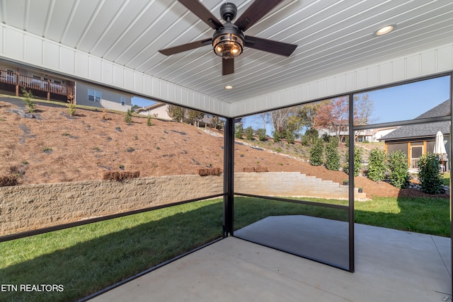 view of unfurnished sunroom