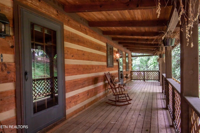 view of wooden deck