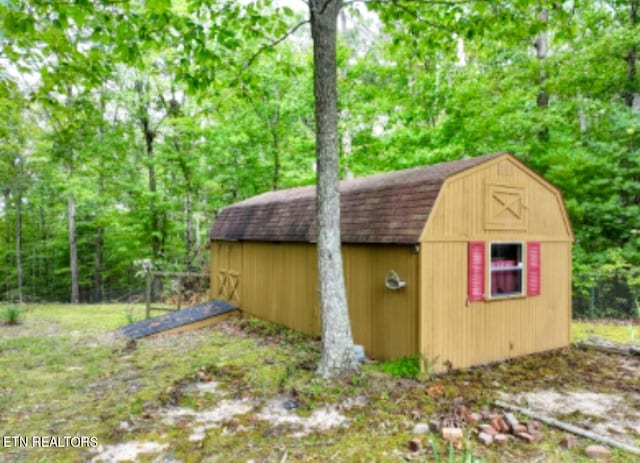 view of shed