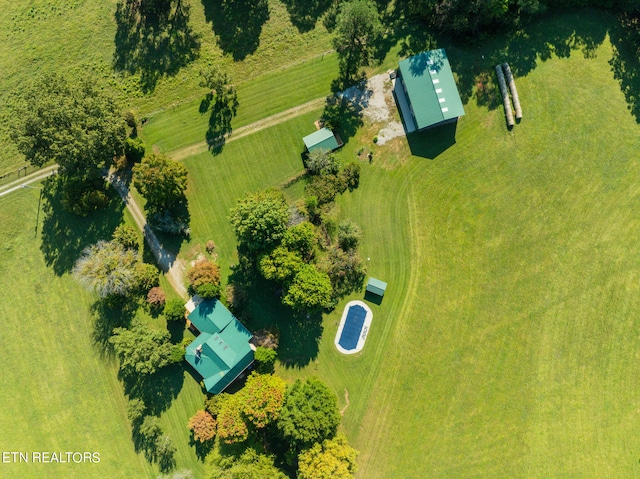 drone / aerial view featuring a rural view