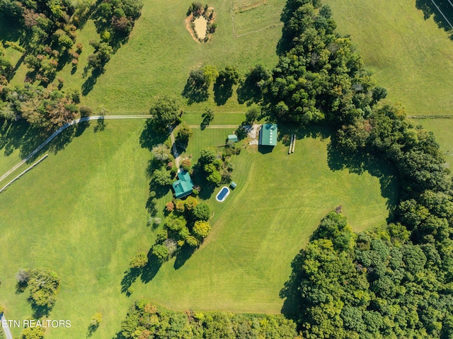 drone / aerial view with a rural view