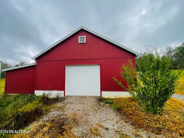 view of garage