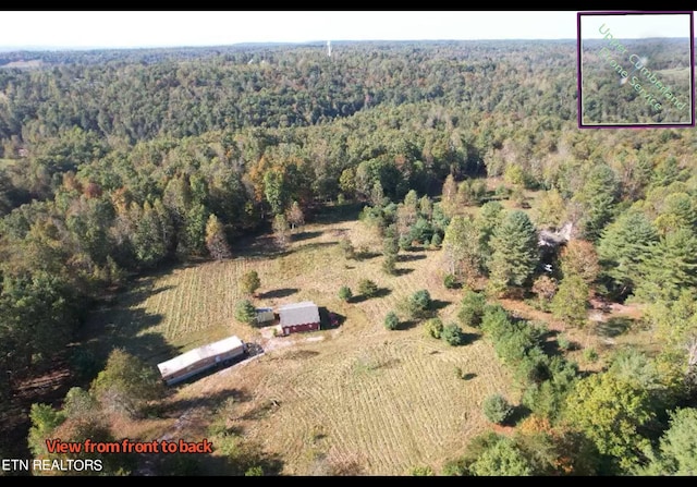 bird's eye view featuring a rural view