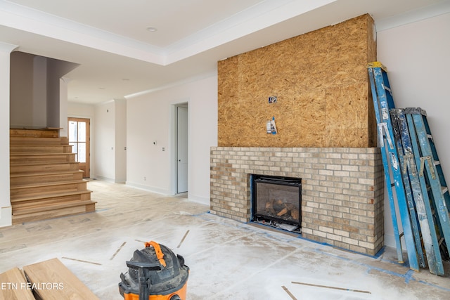 unfurnished living room with hardwood / wood-style flooring and a fireplace