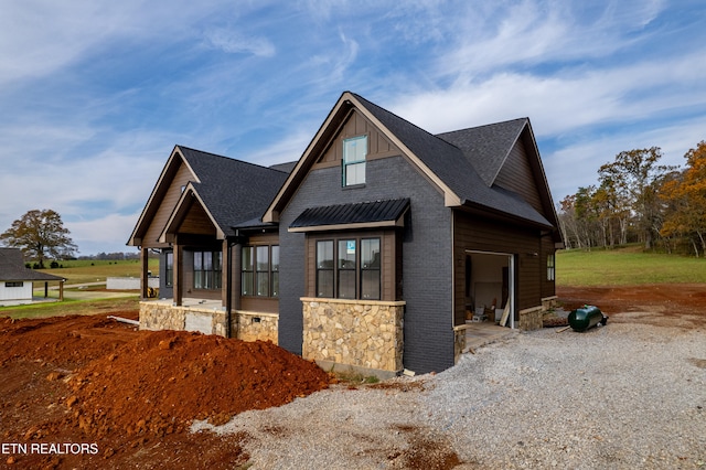 view of front of house with a garage