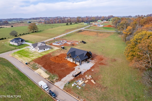 aerial view featuring a rural view