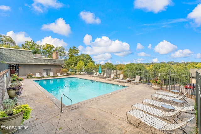 view of pool featuring a patio area