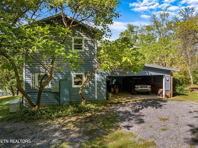 view of garage
