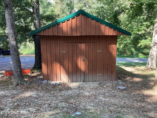 view of shed