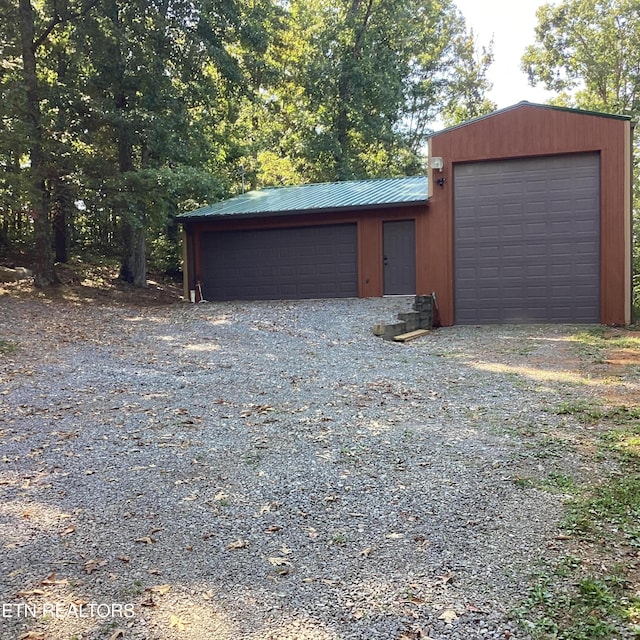 view of garage