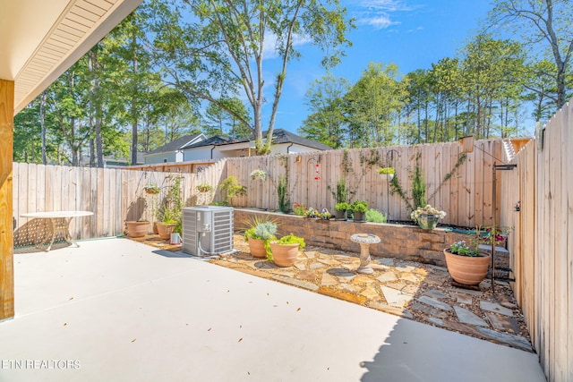 view of patio featuring central AC