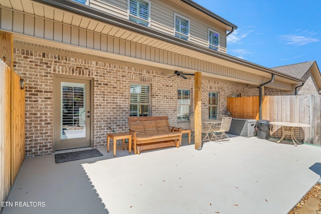 view of patio with ceiling fan