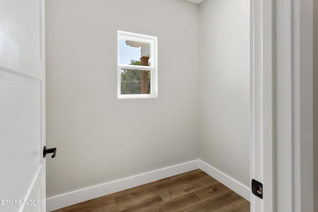 spare room featuring wood-type flooring