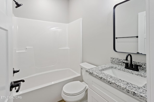 full bathroom featuring vanity, toilet, and shower / bath combination