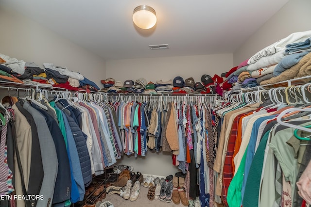 view of walk in closet