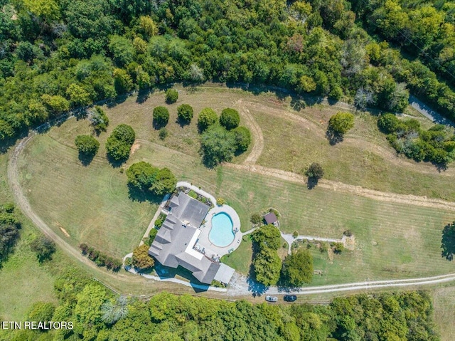 bird's eye view with a rural view