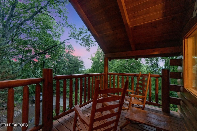 view of deck at dusk