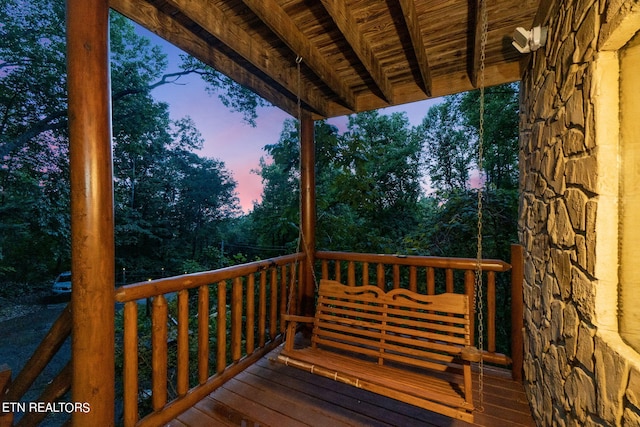 view of deck at dusk