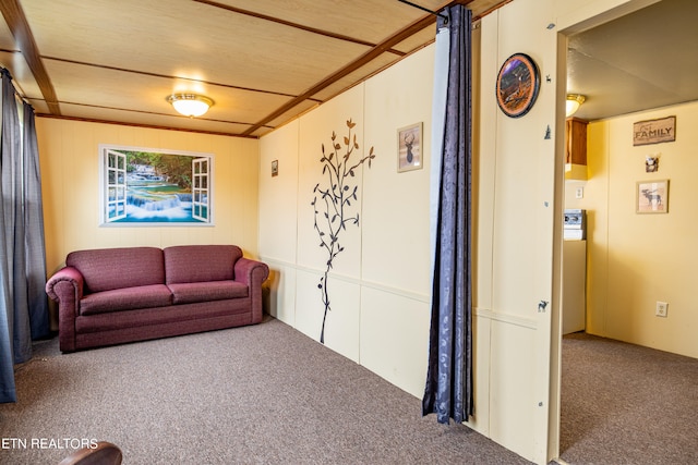 living room featuring carpet flooring