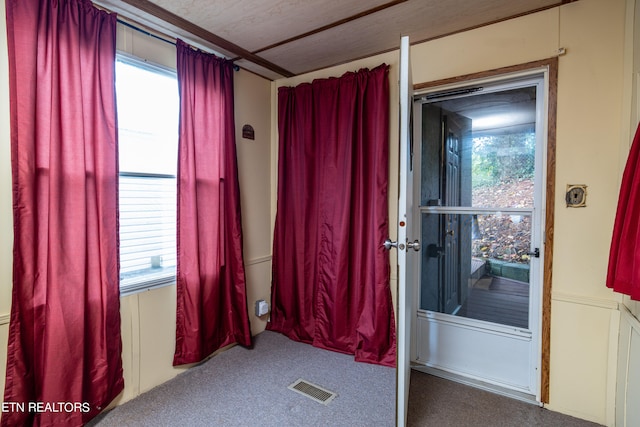 interior space featuring carpet flooring