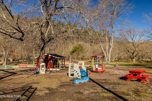 view of playground with a gazebo