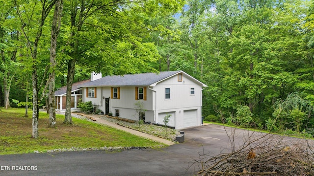 exterior space featuring a garage