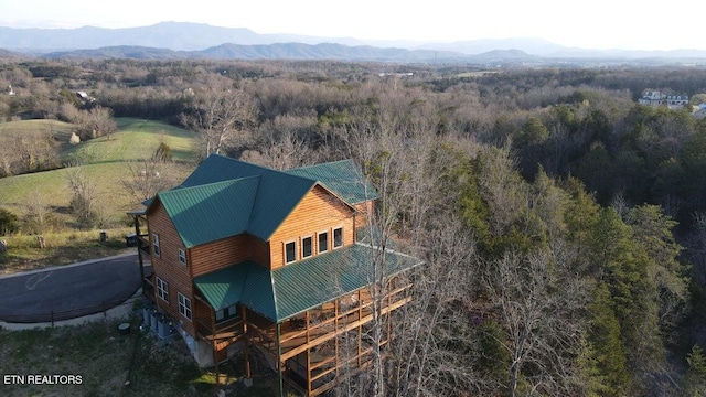 aerial view featuring a mountain view