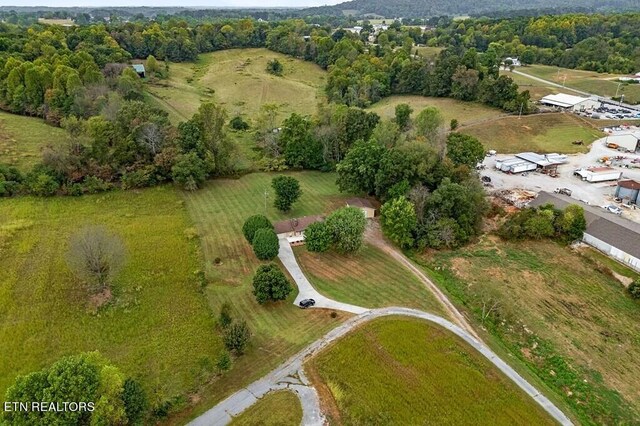 bird's eye view with a rural view