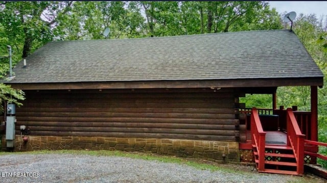 view of garage