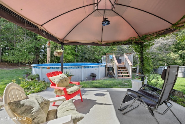 view of patio / terrace featuring a gazebo