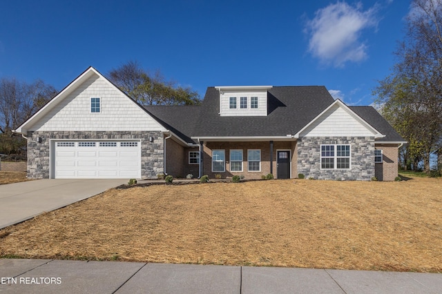 craftsman house with a garage