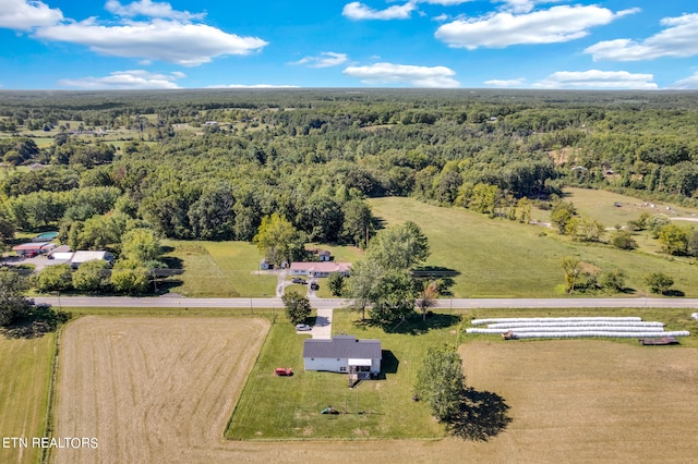 aerial view with a rural view