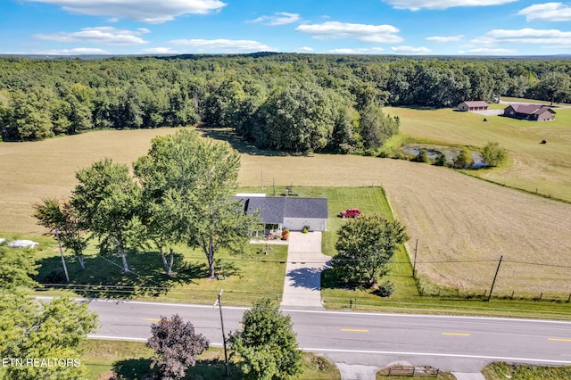 bird's eye view featuring a rural view