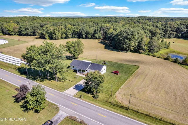 bird's eye view featuring a rural view