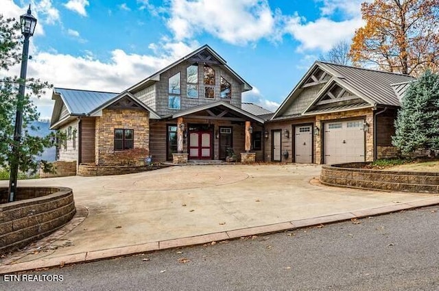 craftsman-style home featuring a garage